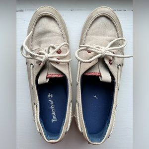 Timberland Women Boat Shoe Loafer Canvas Moccasin size 6.5 casual boating